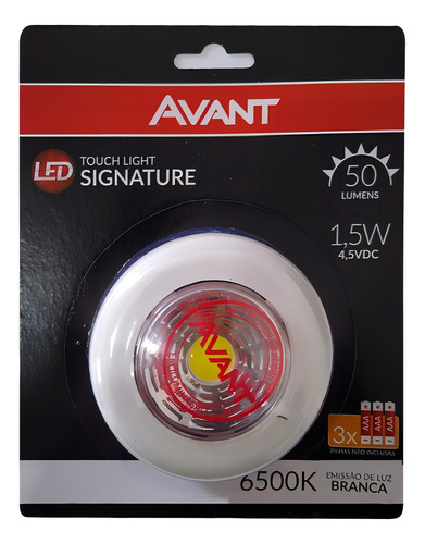Luminaria Led Redonda Touch Light Signature 6500k Avant Cor Branco Frio