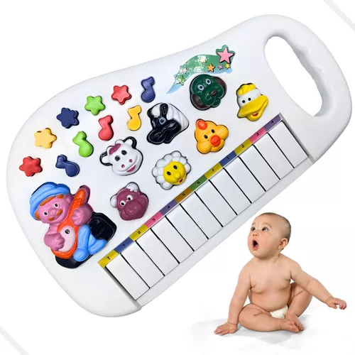 Piano infantil som bichos teclado brinquedo animais bebe