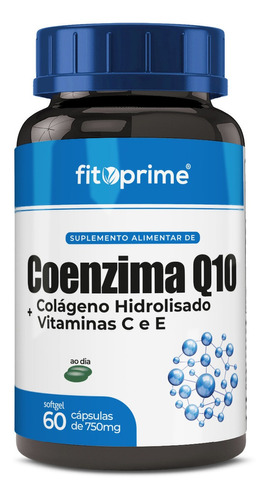Coenzima Q10 + Colágeno Hidrolisado Vitaminas C E 60cps Sabor Neutro