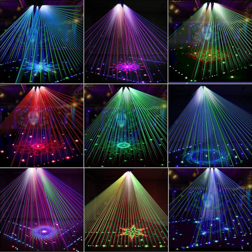 Dj Lights 3 Lens Rgb Led Disco Light Con 6 Ojos 15 Modos Son