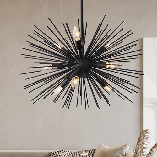 Ziralio Negro Sputnik Chandelier 9-light Starburst Chandelie