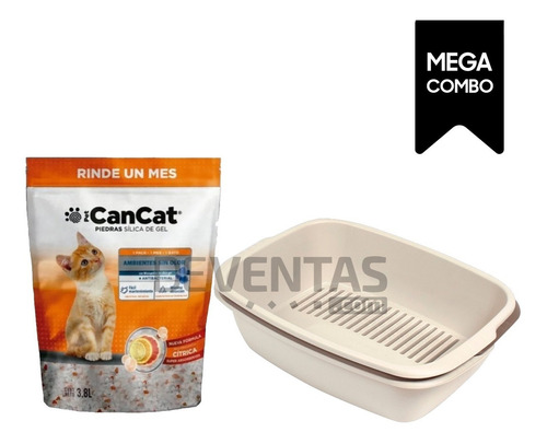 Imagen 1 de 3 de Bandeja Litera Para Gatos Miso Con Bandeja + Piedra Citricos