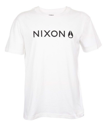 Nixon Polera Hombre Blanca Logo Negro Nixon