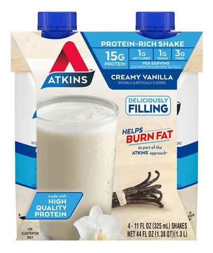 Caja Batido Rico En  Proteinas -rich 4 Unid Atkins 