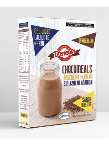 D'meals, Chocolate En Polvo Sin Azúcar Añadida 300 Gr