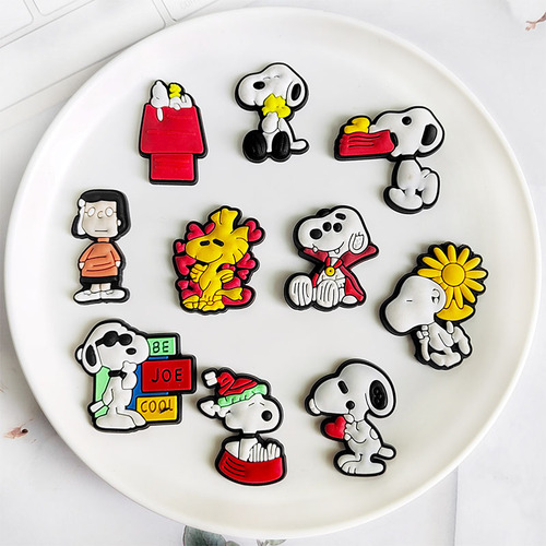 Unisex Pines Decoración De Zapatos Para Peanuts Snoopy 15pcs