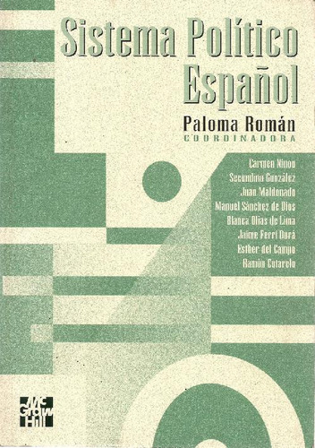 Libro Sistema Politico Español De Paloma Roman