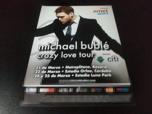 (pd407) Publicidad Clipping Michael Buble Argentina * 2012