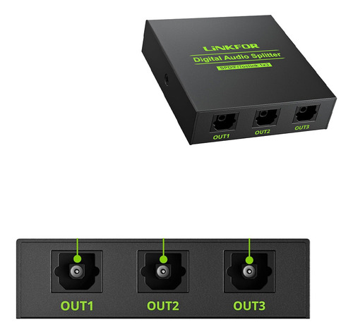 Power Dc Adaptador Splitter Audio Optico Spdif Divisor Tv