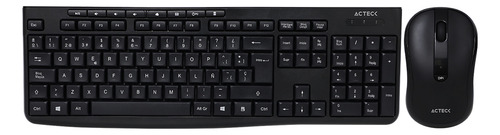 Kit 2 En 1 Teclado Y Mouse Acteck Mk225 Inalambrico Negro