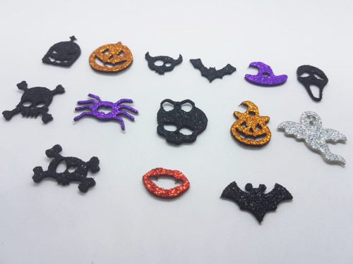50 Adesivos Pet Aplique Halloween Eva Glitter Pet Shop Cães