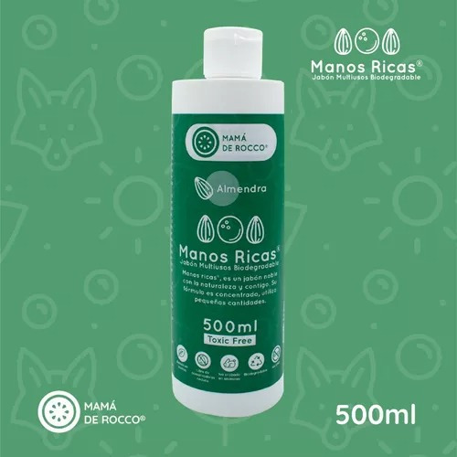 Jabón Multiusos Biodegradable Manos Ricas Concentrado 500ml