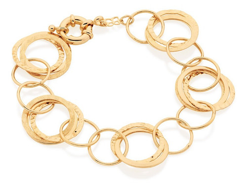 Pulseira Círculos Vazados Com Detalhes Rommanel 550788 Vb 22