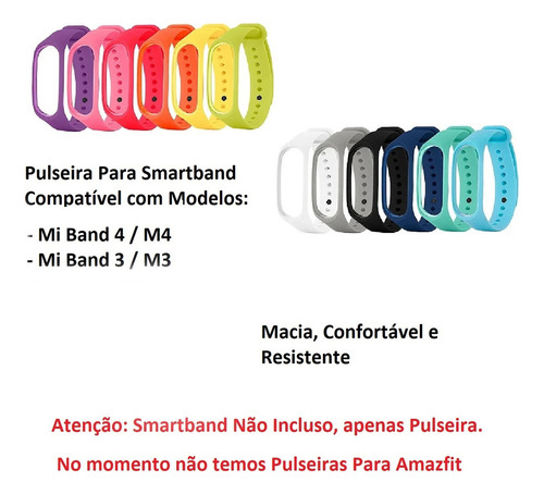 Imp Pulseira Mi Band 4 Miband 3 Preta Silicone Para Relógio Cor Preto Preto 1.5 Cm