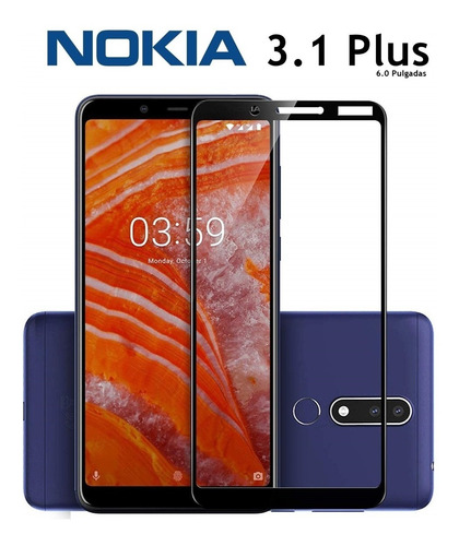 Funda Rigida + Templado Full Cover Full Glue Nokia 3.1 Plus