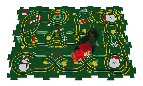 Brinquedos Elétricos Diy De Natal Puzzle Track Car 13 Unidad Cor Verde