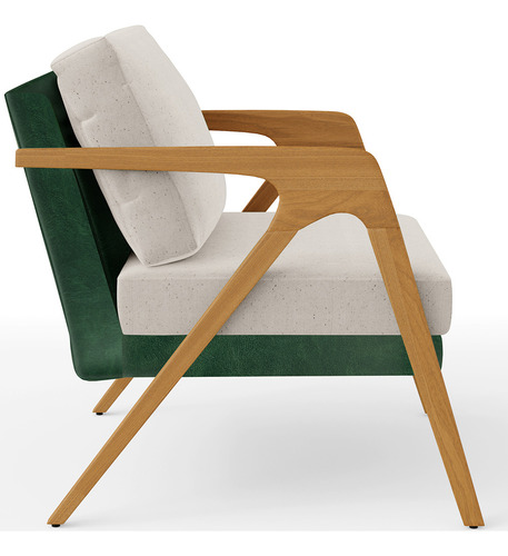 Kit 04 Poltronas Pietra Facto Verde Musgo Linho Cru Desenho do tecido Liso
