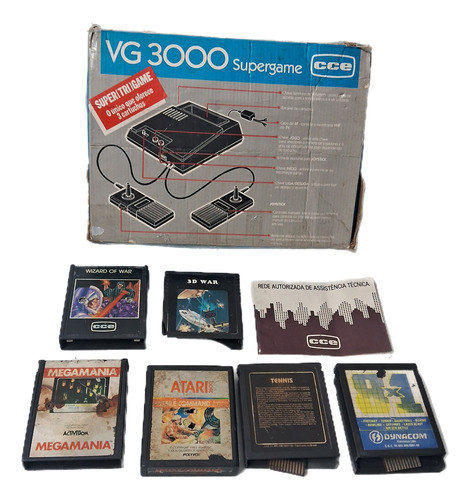 Video Game Atari Cce Vg-3000 Na Caixa Único Dono + 7 Fitas