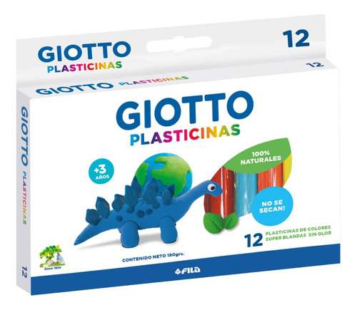 Plasticina Palstilina Giotto 12 Colores 180grs
