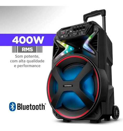 Caixa De Som Mondial Cm-400 Amplificada Conect Lights Bivolt