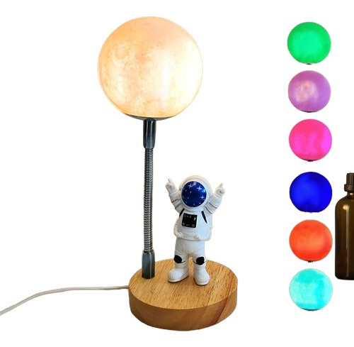 Divertida Lampara Buro Niño Infantil Astronauta Colores Usb