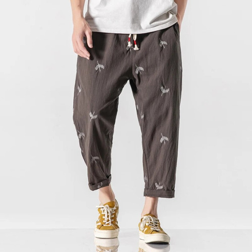 Pantalón Harén Bordado Para Hombre  Pantalones Deportivos Pa