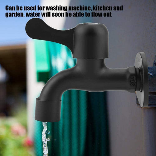 Grifería Negra Para Lavadora Grifo Deacero Inoxidable Lavabo