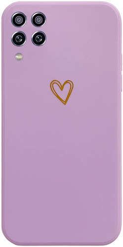 Funda Samsung Galaxy A12 Corazon De Oro (usa) - Lavanda