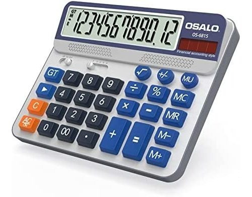 Calculadora De Escritorio Osalo Grande Os-6815 12 Dig Color OS-6815-1