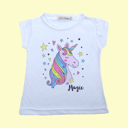 Remera Nena Unicornios Manga Corta T4 Al 16