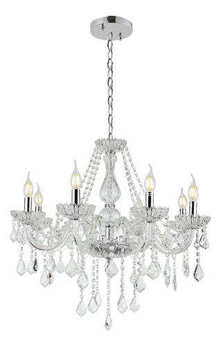 Lustre Candelabro Cristal Legitimo 8 Braços Inovartte Inl50