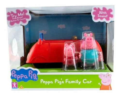 Peppa Pig Carro Familia Pig Com Som E 2 Bonecos Articulados