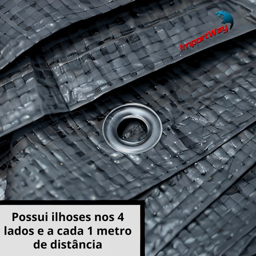 Lona Plástica Impermeável 3 X 2 Metros Cinza 100 Micras