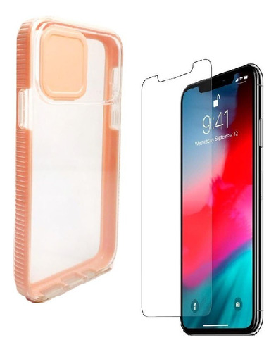 Funda Híbrida + Vidrio Templado Para iPhone 13 13 Pro Max