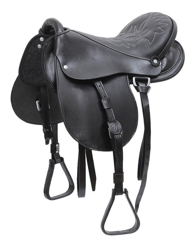 Sela Australiana Preta Tradicional Com Assento 16'' Bronc-st