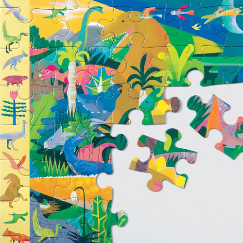 Rompecabezas Dinosaurios Con 40 Imágenes Ocultas 64pcs