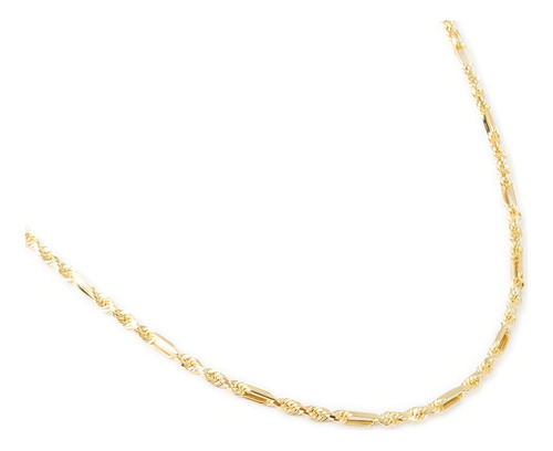 Cadena Torsal Figaro 3mm Oro Italiano Hueco 10k 50cm Color Dorado
