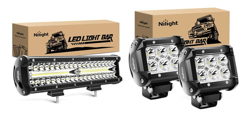 Barra Luz Led Nilight 12  300 W Combo Punto Inundacion Fila