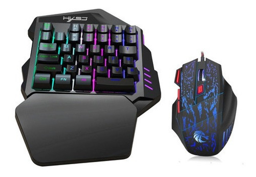Hxsj J50 One-handed 35-key Gaming Mouse And Keyboard