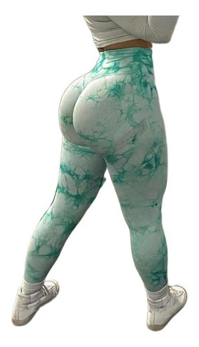 Pantalones De Yoga Mujer Tie-dye Cintura Alta Ropa Gimnasia