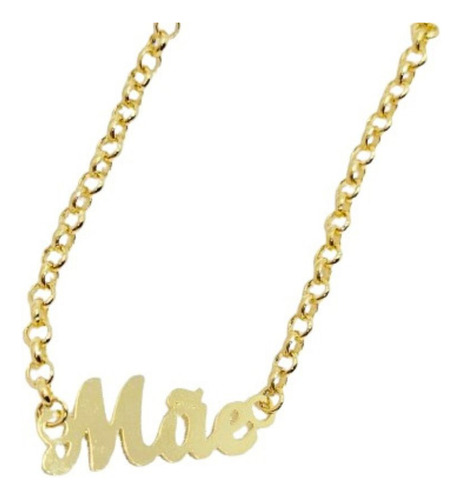 Pulseira Elo Português Mãe 12 Gramas 5mm Ouro 18k
