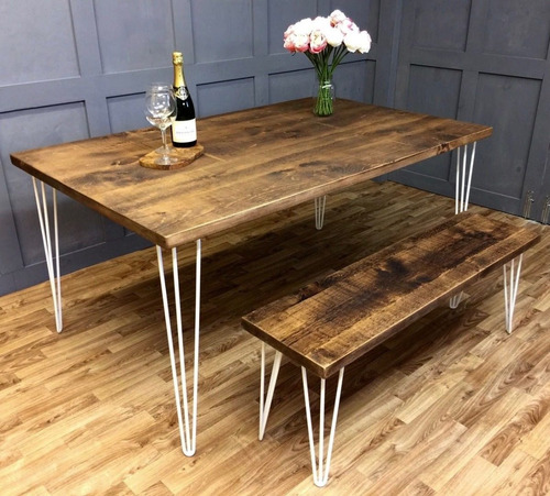 Mesa De Comedor Estilo Industrial Hairpin Legs 1.50 X 80 X75