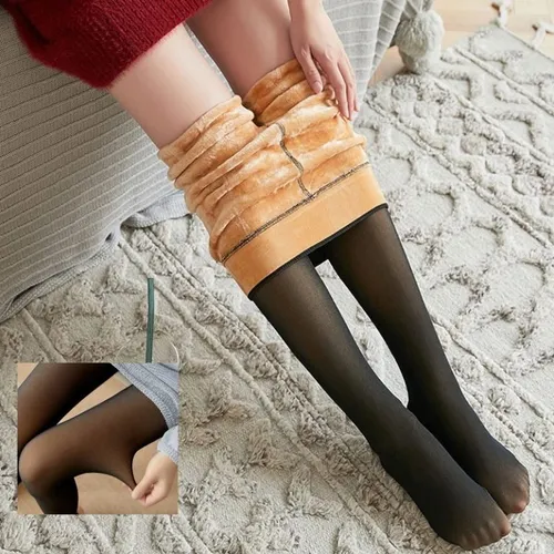 Calza Efecto Piel Panty Importada Con Peluche Por Dentro