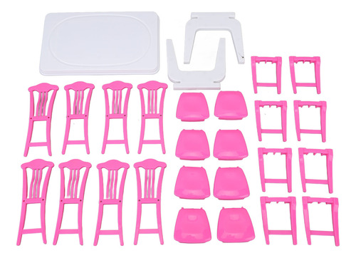 Simulación De Juego De Mesa De Comedor, Silla Y Casa De Muñe