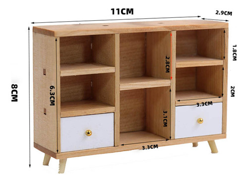 2 Muebles De Madera Para Casa De Muñecas, 1:12 Mini Muebles