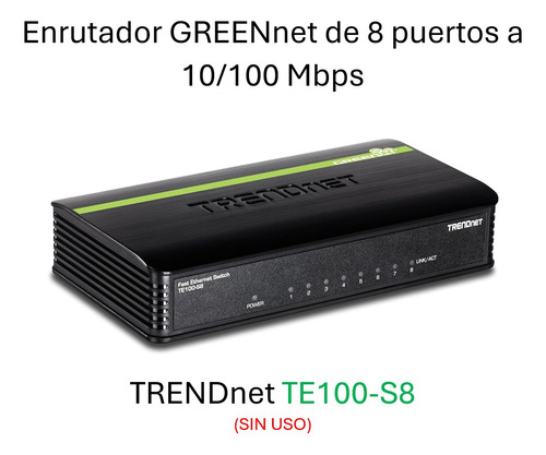 Trendnet Enrutador Greennet De 8 Puertos A 10/100 Mbps Te100