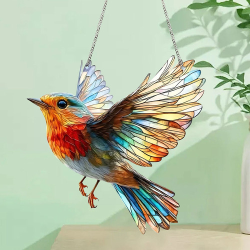 Colgante De Ventana B Colorful Gradient Bird 2d P 7001