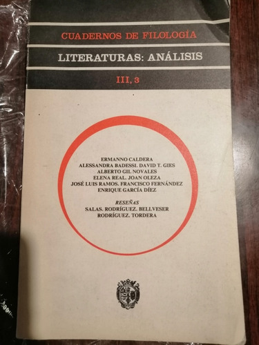 Cuadernos De Filología Literaturas: Análisis 3 Uni. Valencia