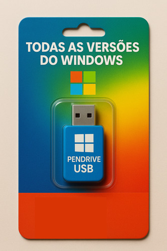 Pendrive Bootável Windows 7/ 8.1/10/11 Todas Versões + Bônus Preto 03139436552573
