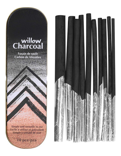 Xgopts Willow Vine Sketch Carbon Sticks Caja De Lata Juego D